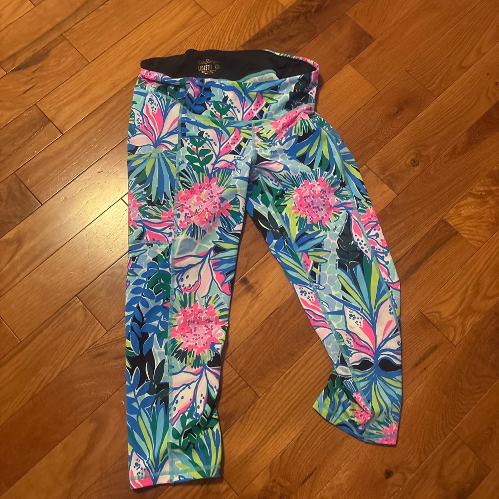 Lilly Pulitzer Vibrant Floral Leggings - Blue and Pink